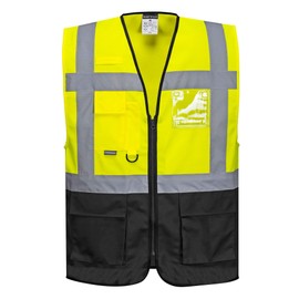Portwest UC476 Warsaw Executive Safety Vest Yellow/Black, 4X-Large