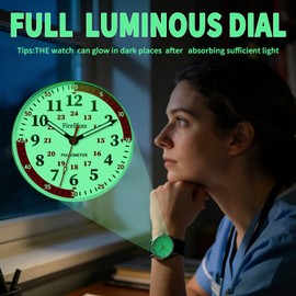 Blisshour Waterproof Nurse Watch for Medical Professionals - Easy Read Dial with Second Hand Women's Mens Watches - Silver Blue