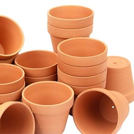 BLQH [26 Pack] 4" Terracotta Planter Pots with Drainage Hole - Clay, Ceramic, Cactus, Flower & Succulent Nursery Pots for Garden