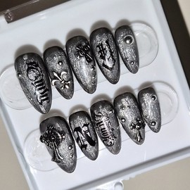 [Handmade nail tip] SHADOW - Stiletto / [수제네일팁] SHADOW - 스틸레토