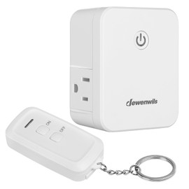 DEWENWILS Indoor Remote Control Outlet, Wireless Remote Light Switch with 2 Side Outlets, No Interference Remote Outlet Switch, No Wiring, 15A/1875W, 100ft RF Range, Compact Design, Programmable