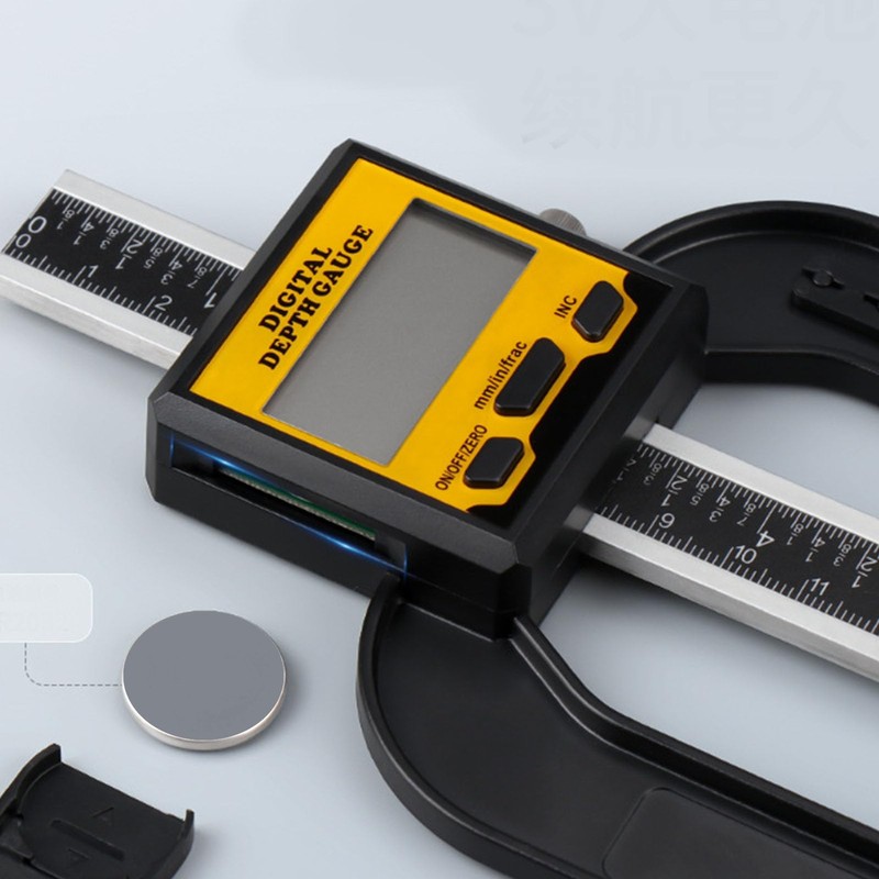 Digital Depth Gauge, 0.01mm Resolution LCD Display Digital Height Gauge
