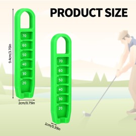 2pcs Adjustable Golf Tee Height Tool, Easy to Use Tee Height Setter Holder Must Have Gears for Golf Consistent Swings Training Accessories (Green)