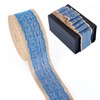 Cheriswelry 10.9 Yard Blue 2-1/4 Inch Fabric Jute Ribbon Rustic