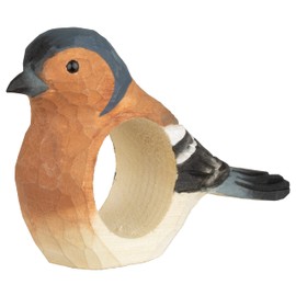Wildlife Garden WG4570 Napkin Ring Chaffinch - Hand Carved Wooden Napkin Ring for Table Decoration