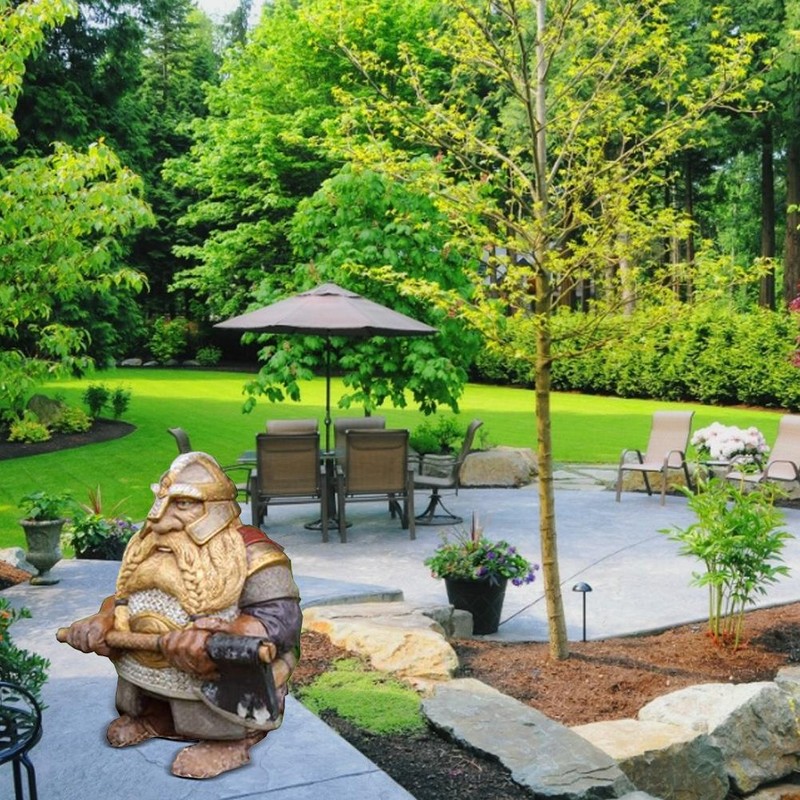 Viking Victor Dwarf Statue Garden Statue Miniature Ornaments for Home