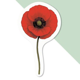 Azeeda 4 x 'Poppy Flower' White Premium Vinyl Decal Stickers – Waterproof, Durable & Easy to Apply - Ideal for Car Bumpers, Windows, Bins and More (DW00150056)