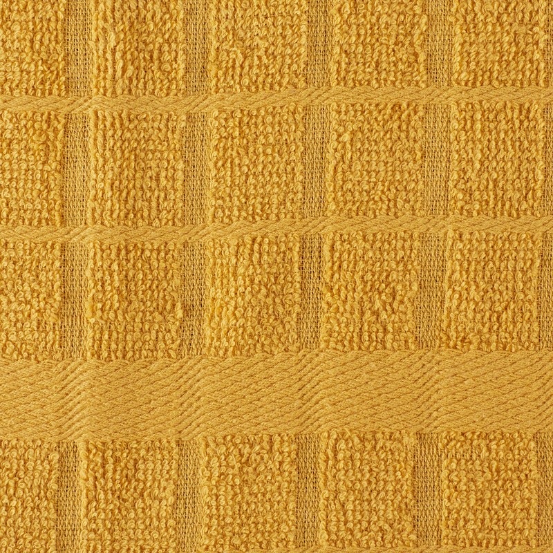 DII Basic Terry Collection Windowpane Dishtowel Set, 16x26, Honey Gold
