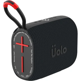 Uolo Pulse GloWave Mini Wireless & FM Radio Speaker[8W] Stereo Sound, IPX 7 Floatable Water Proof, 20+ hrs Playtime Ultra Portable Wireless Speaker[Black/Red]