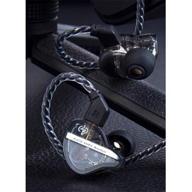 keephifi CCZ DC01 Pro In-Ear-Monitor-Kopfhörer, 1DD Bass HiFi IEM kopfhörer,V-Shape-Tuning kabelgebundene In-Ear-Ohrhörer, abnehmbaren 2pin-Z-OFC-Kabeln für Musiker, Schlagzeuger(schwarz,kein mikro)