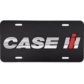 Unbranded CASE IH LOGO FARMALL TRACTOR INTERNATIONAL HARVASTER BLACK CARBON LICENSE PLATE