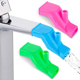 3 PCs Silicone Faucet Extender for Bathroom Sink – Bathroom Sink Faucet Extender 3.3 x 1.2 x 0.9 – Assorted Colors, Soft Material and Flexible Design, Easy to Install | Hand Washing Spout Attachment