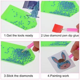 WOLMIK Diamond Art Painting Tools - 18 PCS DIY Diamond Painting Tools Kits, 5D Diamond Art Trays with Drill Pen Grips & Glue Clay, Diamond Art Painting Accessories for Kids DIY Diamond Painting, Gift