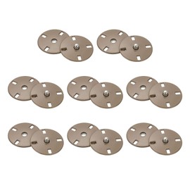 uxcell 8 Sets Sewing Snap Buttons, 21mm Invisible Press Studs Buttons Sew-on Metal Snap Fasteners Zinc Alloy for Clothes DIY Crafts, Camel