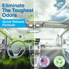 Biocide Systems Auto Shocker Strong Quick Release Car Odor Eliminator, Eco-Friendly Smell Remover for Tough Odors in Vehicle Interiors, Up to 250 Cubic Feet (4-Pack)