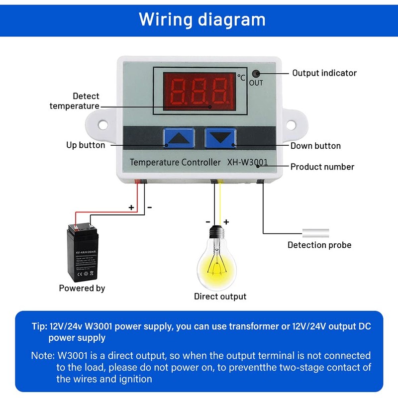 XINGYHENG XH-W3001 DC 12V 10A Microcomputer Digital Temperature Controller Digital