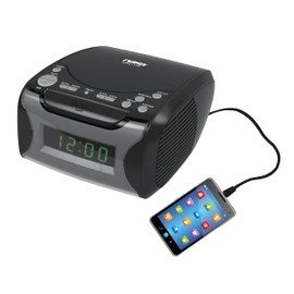 Digital Alarm Clock Radio with CD Player and USB Charge Port
