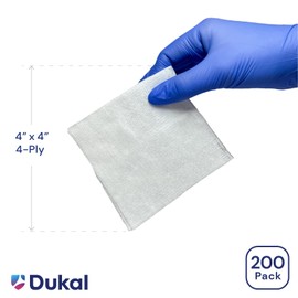Dukal DUK 2104 Clinisorb Rayon/Poly Blend Non-Woven Gauze Sponge, Non-Sterile, 4-Ply, 4" x 4" (Pack of 200)