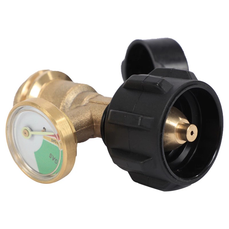 motor_glide2024 Propane Tank Gauge Brass Adapter w/Gas Pressure Level Meter