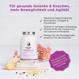 Freudensprung Joint Capsules High Dose – 120 Capsules – Joint Complex to Support Cartilage, Bone and Muscle Function – with Turmeric, Frankincense, Vitamin D, Collagen, Glucosamine, Manganese and much