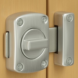 Dice Door Lock - Janggeumyi Safety Bolt Latch for Front Doors Locking Device S/Brass Color 2ea