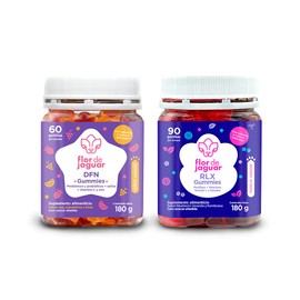 FLOR DE JAGUAR I Pack 2 DFN Gummies and RLX Gummies! DFN Gummies - Gomitas con probióticos, vitaminas y minerales | Cuida y mejora tus defensas para mantenerte fuerte y sano! RLX Gummies I Ayudan a conciliar el sueño y descanso profundo! I Sin Azúcares n