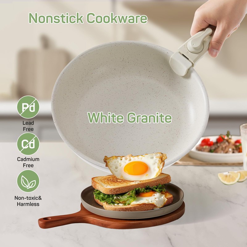 Pots and Pans Set Non Stick, 12-Piece Induction Kitchen Cookware,