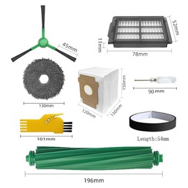aoteng Replacement Parts for iRobot Roomba Plus 405 Combo / 505 Combo Robot Vacuum Cleaner 25 Packs 2 Main Brushes, 4 Filters, 6 Side Brushes, 6 Mop Cloths, 6 Bags, 1 Bumper Stripe