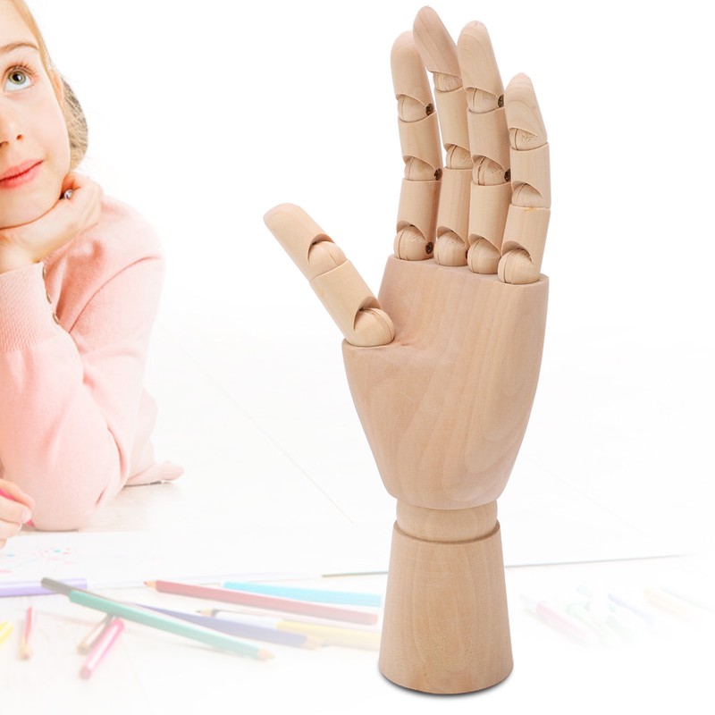 Wooden Hand Rotation Joint Professional Hand Model Various Shapes Wooden