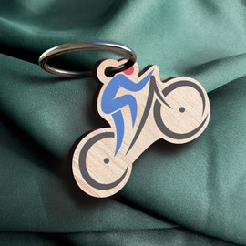 Rennrad Geschenk - Rennrad Schlüsselanhänger handgemacht aus Holz, Glücksbringer, Rennrad Schmuck, Fahrrad Schlüsselanhänger für Rennradfreunde, Fahrradliebhaber, Rennradfahrer, Fahrrad