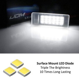 iJDMTOY OEM-Fit 18-SMD 3W Full LED License Plate Light Kit Compatible With Infiniti Q50 Q60 QX30 QX50, Nissan GT-R Maxima Leaf, etc
