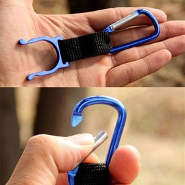 Water Bottle Holder, Bottle Holder, Bottle Hook, Set of 5, with Carabiner, 5 Colors, For Outdoor Climbing, Camping, Hiking, Hydration (5 Pieces/Random Color)