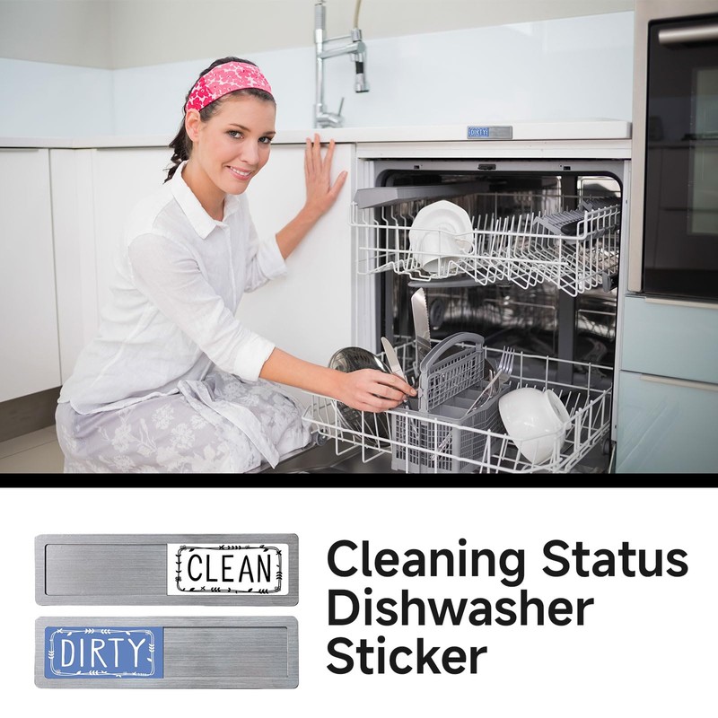 GlamRays Schmutzig Sauber Dishwasher Magnet, Dishwasher Sign Clean Dirty Sign