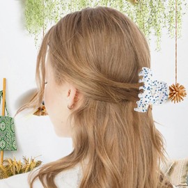 Hair Claw Clips - Fashion Hair Clamps | 2.4 Inches Aesthetic Stylish Strong Hold Anti-Slip Half Hairclips for Women Girls Teen Wedding Styling