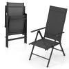 Costway Patio Folding Dining Chair with 7-Level Adjustable High Backrest