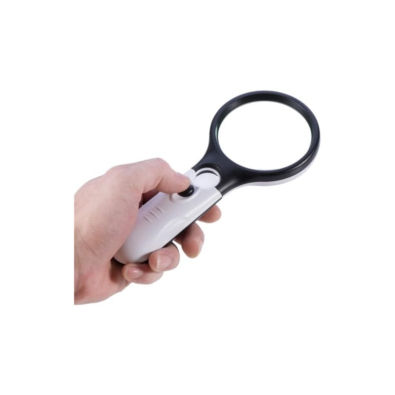 Lupa de Mano con 3 Luces LED 100x Simply Silver