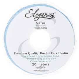 Eleganza Double Faced Satin 15mm x 20m Lt No.25, Light Blue