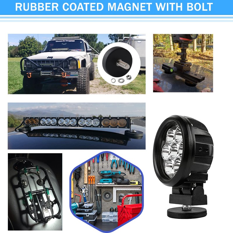 Liftsun Anti-Scratch Mounting Magnets,130lbs Rubber Coated Super Strong Rare Earth