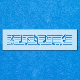 Music Notes Scale Stencil: Mylar Airbrush Wall Art Painting Crafts | DIY-A5 Stencil - Design Size (170 x 29 mm)