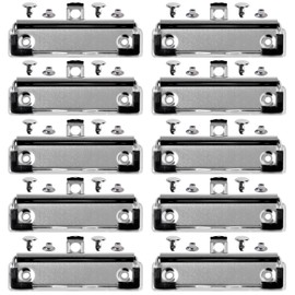 SBYURE 10 Pack Clipboard Clips with Rivets Metal Mountable Clipboard Clips Clipboards Hardware with Rubber Grip and Hanging Hole for Office, School, Home (3.94x1.18 inch)