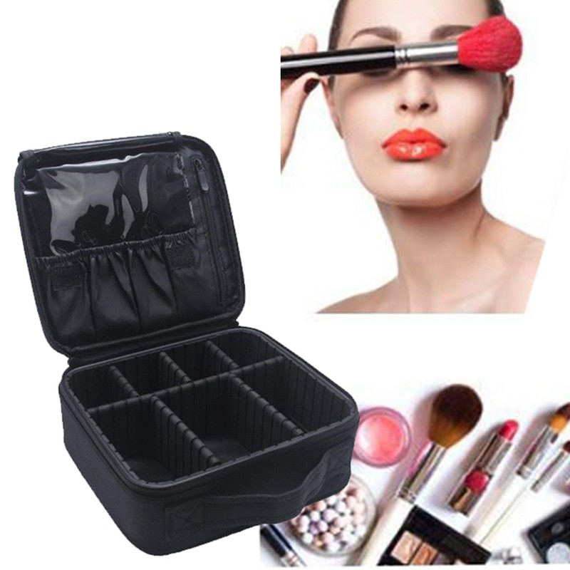 Makeup Handbags Removable Compartments Large Capacity Zipper Closure Cosmetic Storage