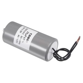 YOKIVE CBB60 Run Capacitor, 250V AC 25uF 50/60Hz with 2 Wires Round Run Capacitor, Low Loss, Great for Washing Machines Motor (Gray, 98x45mm)