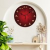 Red & Gold Wall Clock Chinese Calligraphy Round Clocks Wall