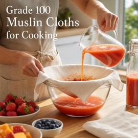 6PCS Cheese Cloths for Straining, 50 x 50 cm Grade 100 Muslin Cloths for Cooking, Unbleached Cheesecloth for Butter, Juice, Tea, Coffee, Filtering Nut Milk