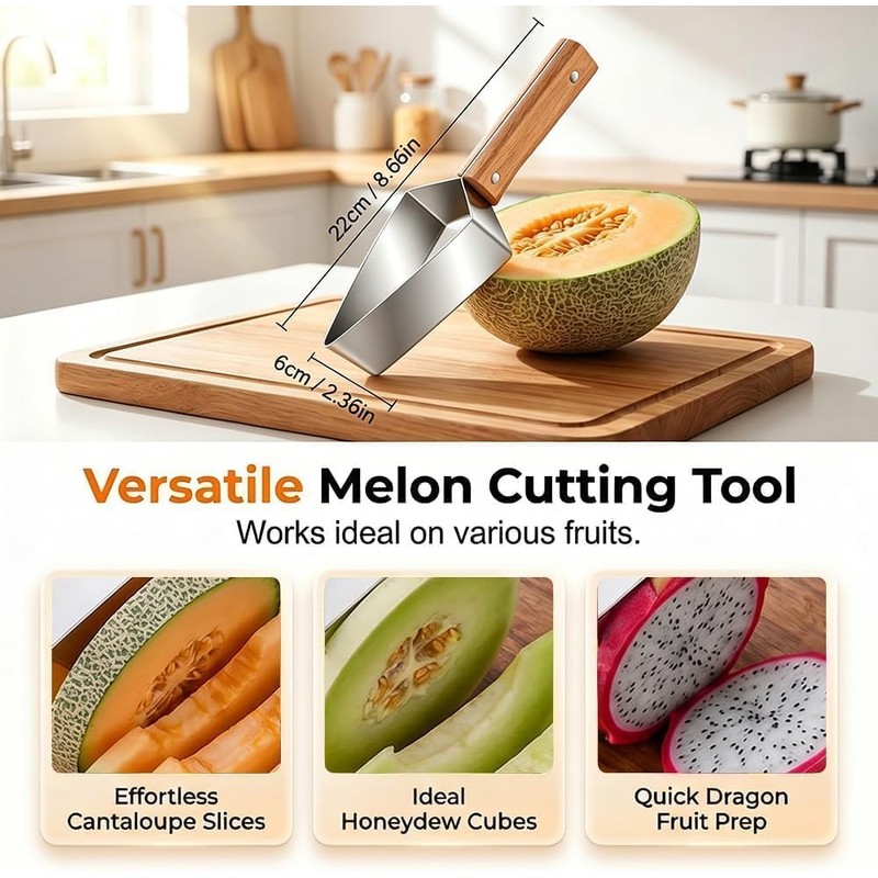 Triangle Watermelon Cutter, Watermelon Slicer Cutter Tool, 430 Stainless Steel