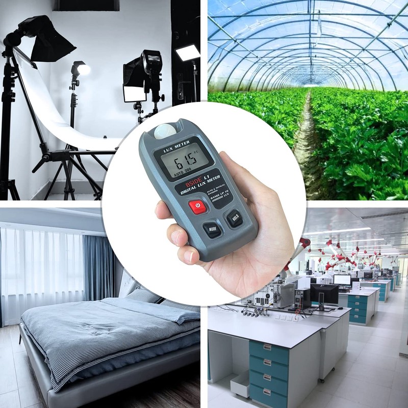 BSIDE L1 Luxmeter Digital Light Meter 0-200,000 Lux, Handheld Illuminance