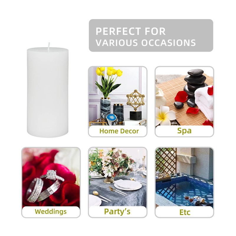 6 Inch White Citronella Pillar Candle