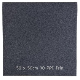 KH 1 x Filter Foam in Black - Filter Sponge Pond Filter Mats for Aquariums - Filter Material - 50 x 50 x 3 cm - PPI0-PPI20-PPI30-Coarse Medium Fine Hamburger Mat Filter (Fine 50 x 50 x 3 cm 30 PPI)