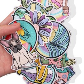 Dzyoleize Estilos Surtidos Bordados Para Coser/Planchar en Parche Apliques Para Ropa Vestido Planta Sombrero Jeans Coser Flores Parches de Accesorios Para Bricolaje Parches Para Planchar Geniales (18 piezas de playa de verano)