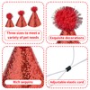 JpGdn 12PCS Mini Dog Birthday Party Cone Hats with Pompons